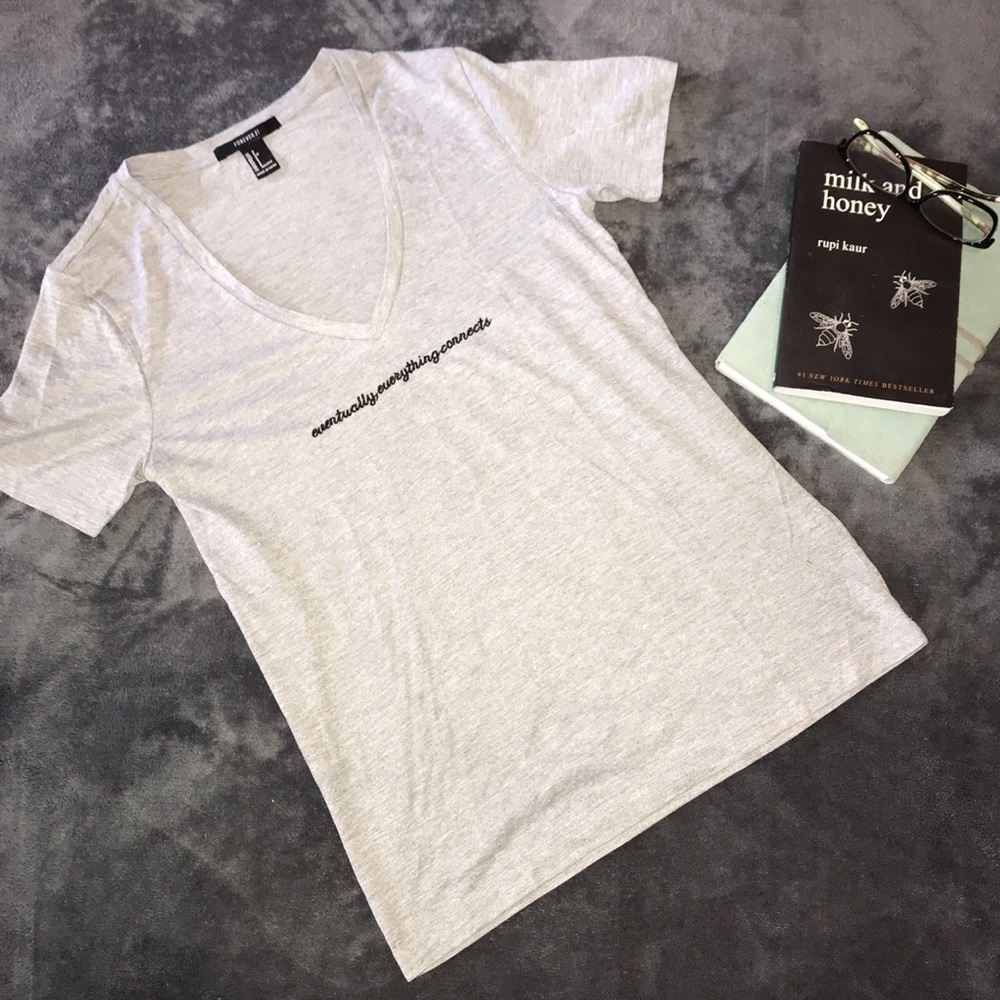 Tee with “eventually everything connects” saying